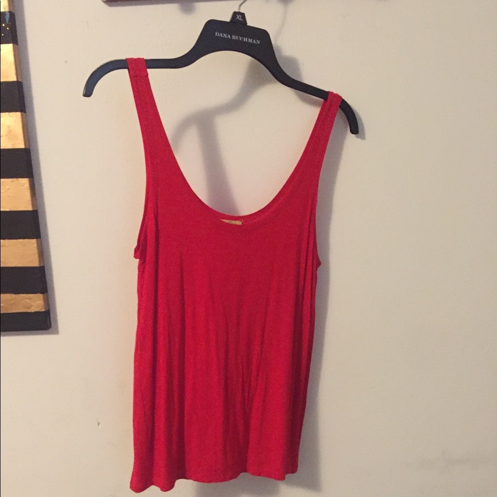Red piko tank top